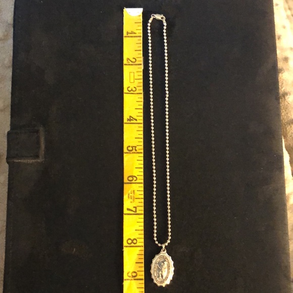 SOLID Sterling Silver Saint Christopher Pendant Necklace.16”Chain- New Condition - Picture 10 of 13